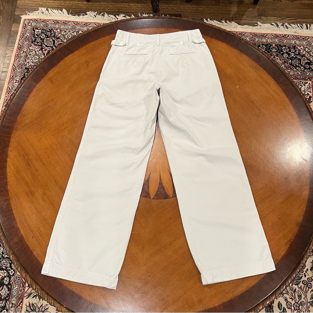 Maeve Pleated Wide-Leg Chino Trousers Size 0 Off-White/Blanc‎ - Picture 13 of 16
